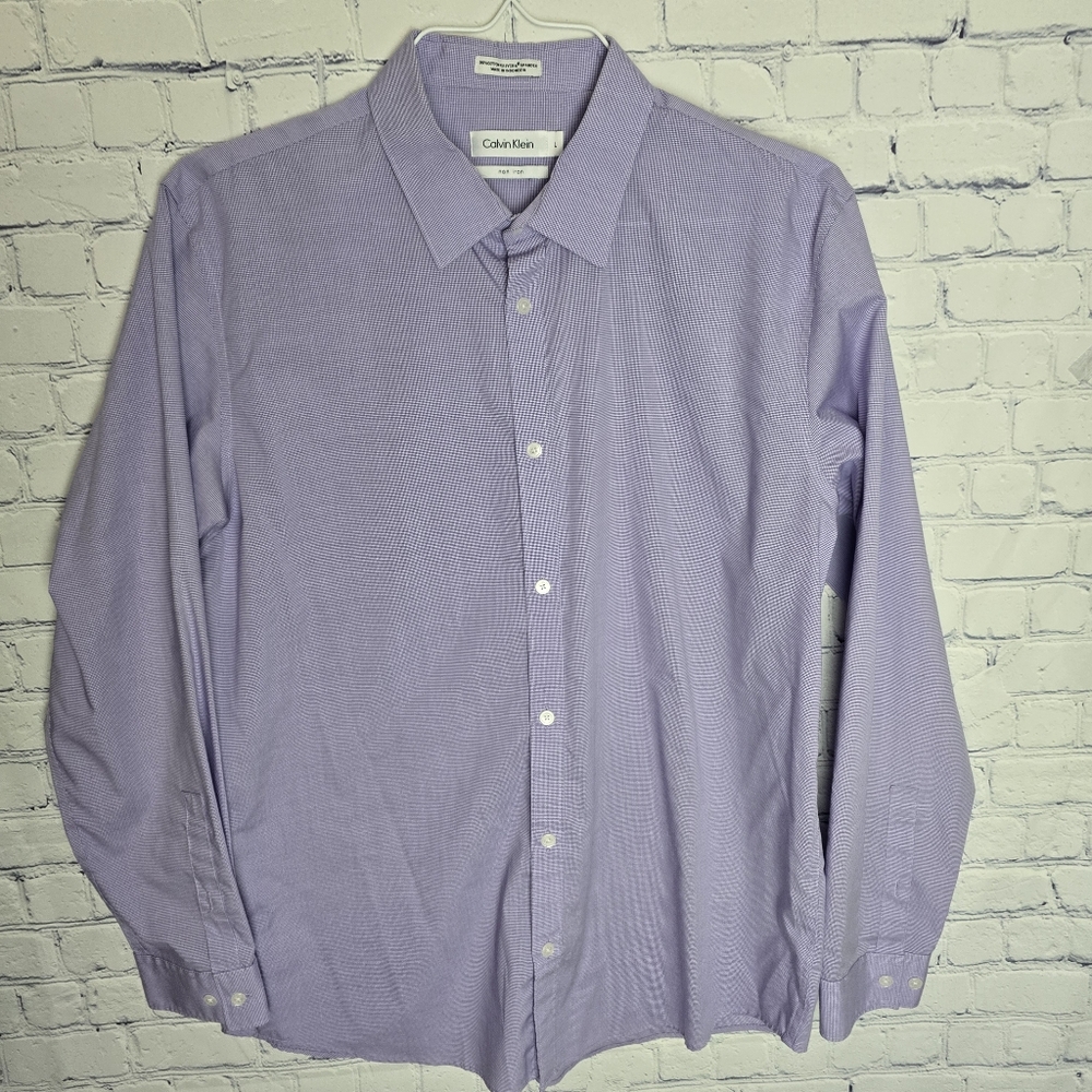 Calvin Klein Men's Lavender Dress Shirt L